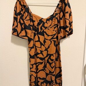 a new day Black & Rust Floral Smocked Top